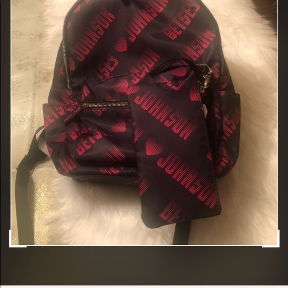 Betsey Johnson Sporty Pink Logo Backpack Women’s OS With Pouch Black/Fuchsia main image 6